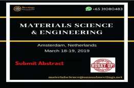 Materials Science 2019 will be the world best platform for all the eminent scientific professionals, students, interns, industrial delegates and research organizations to share their research and experience in the field of Materials Science & Engineering. 