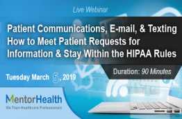Patient Communications, E-mail, and Texting